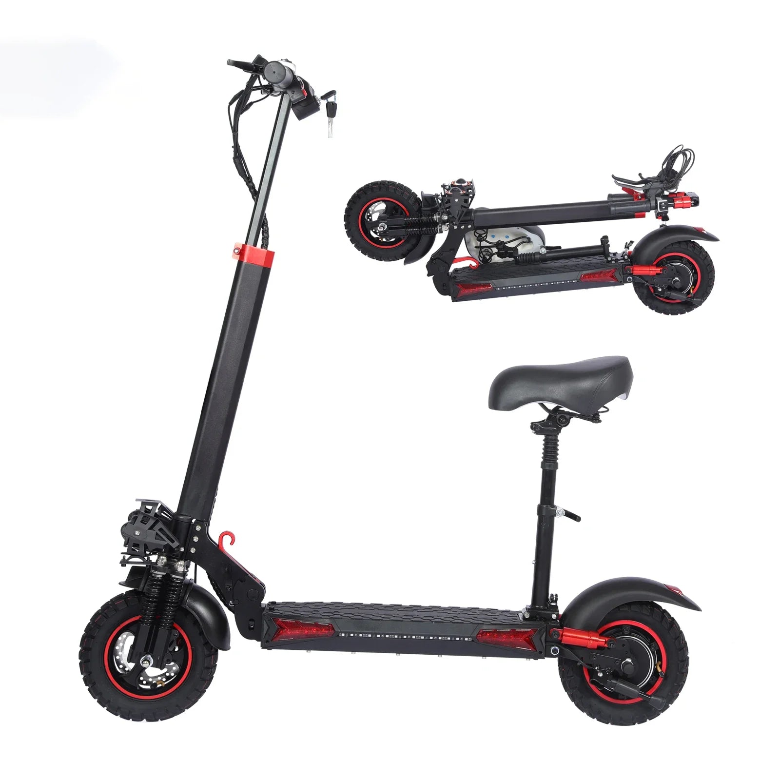 1200W Off-Road Electric Scooter with Seat – Foldable 48V Commuter E-Scooter, 11-Inch Off-Road Tires, Up to 40–60 km Range